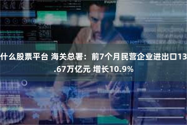 什么股票平台 海关总署：前7个月民营企业进出口13.67万亿元 增长10.9%