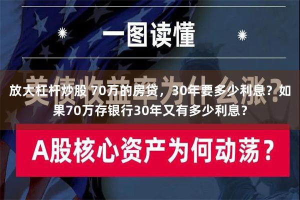 放大杠杆炒股 70万的房贷，30年要多少利息？如果70万存银行30年又有多少利息？