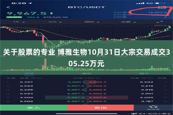 关于股票的专业 博雅生物10月31日大宗交易成交305.25万元