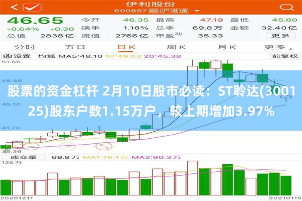 股票的资金杠杆 2月10日股市必读：ST聆达(300125)股东户数1.15万户，较上期增加3.97%